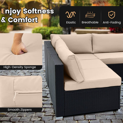 10 Piece Outdoor Wicker Conversation Set, Beige Patio Conversation Sets at Gallery Canada