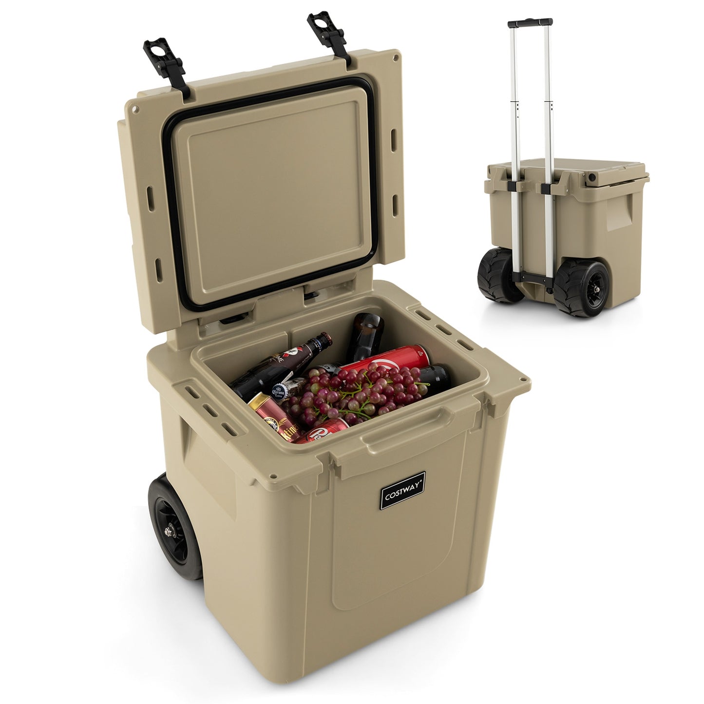 45 Quart Cooler, Towable Ice Chest, Brown Freezers at Gallery Canada