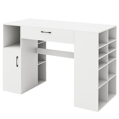 Counter Height Sewing Craft Table, Adjustable Shelves, Drawer, White Sewing Tables at Gallery Canada