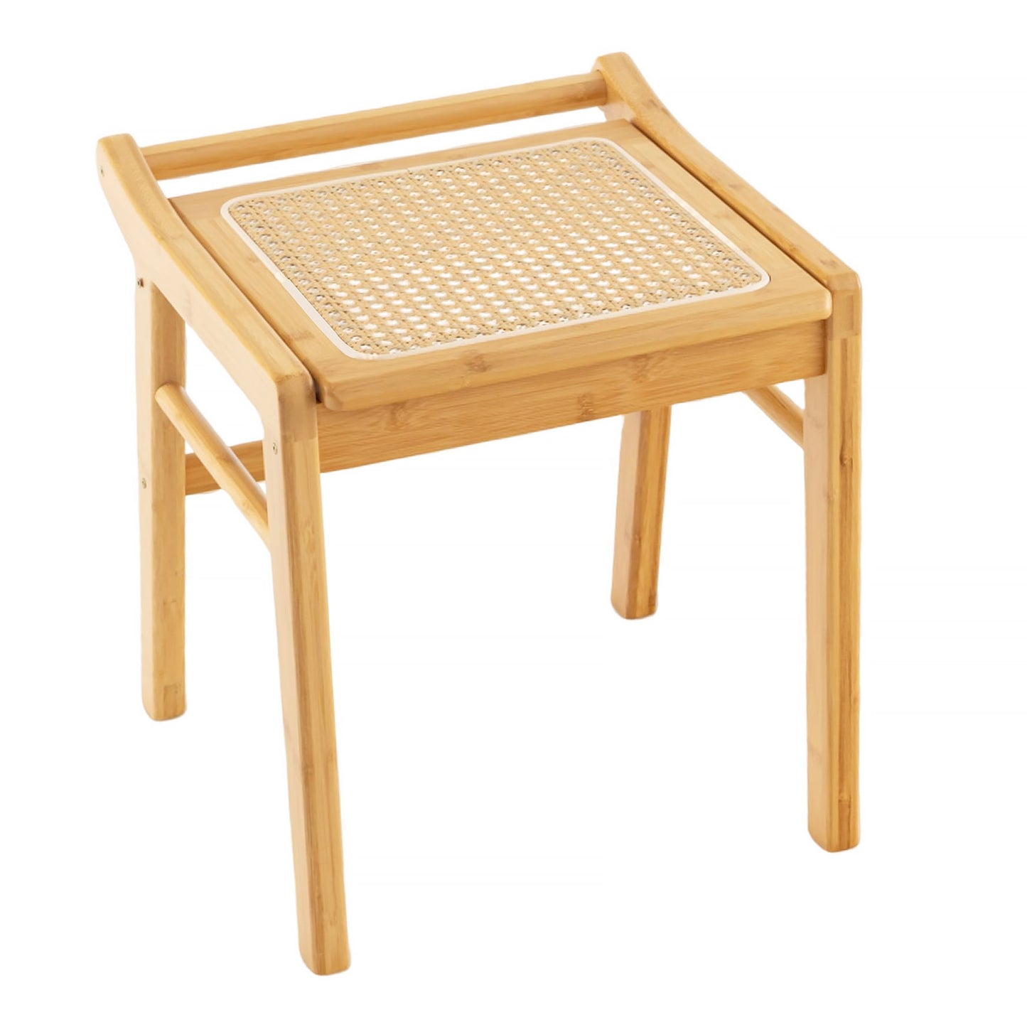 Bamboo Vanity Stool With Rattan Top, Natural Makeup Vanities Natural at Gallery Canada