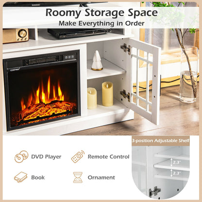 48 Inch Electric Fireplace TV Stand, For TVs Up To 50 Inch, White Entertainment Centers & TV Stands at Gallery Canada