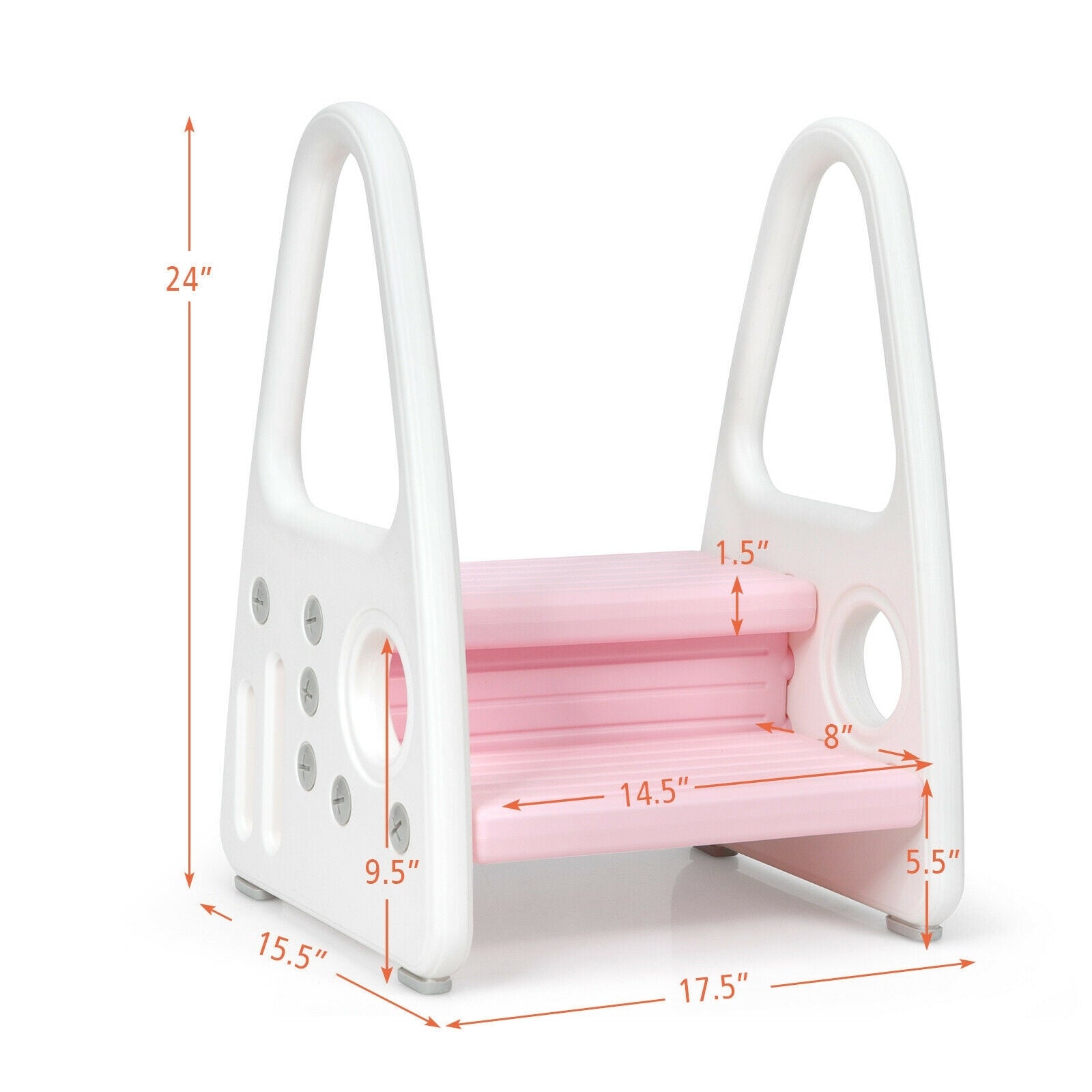 Kids Step Stool With Armrest, Pink Toddler & Kids Furniture at Gallery Canada