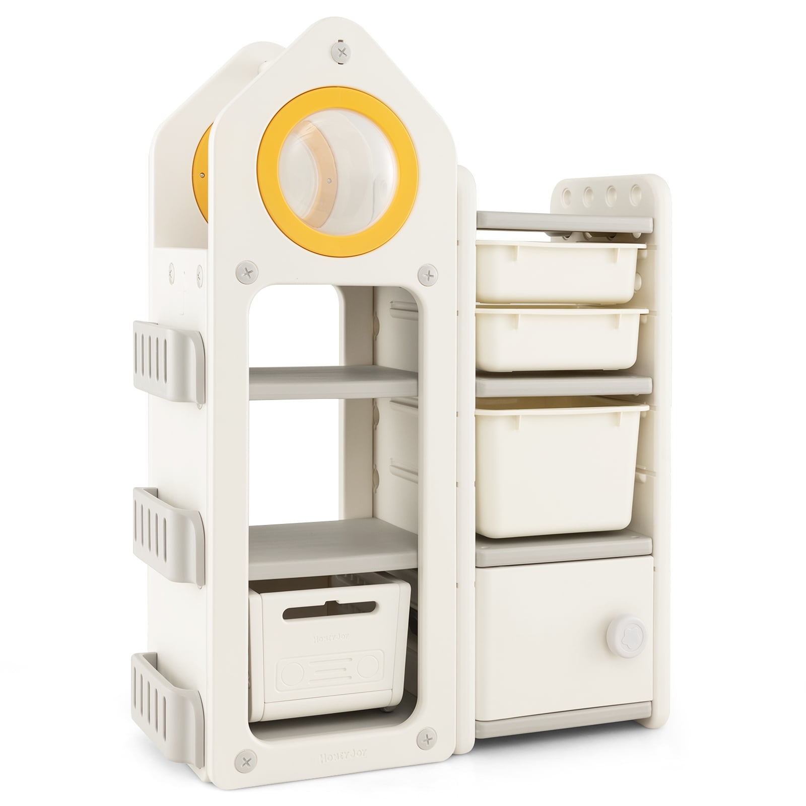 Multipurpose Toy Chest Bookshelf With Mobile Trolley, Gray Kids Storage at Gallery Canada