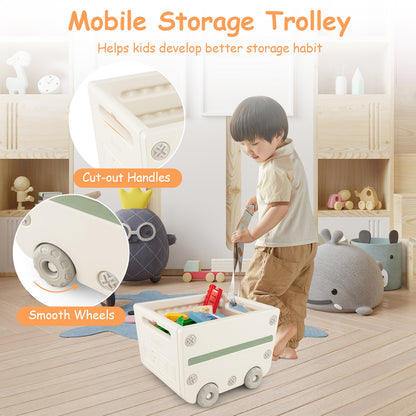Multipurpose Toy Chest Bookshelf With Mobile Trolley, Gray Kids Storage at Gallery Canada