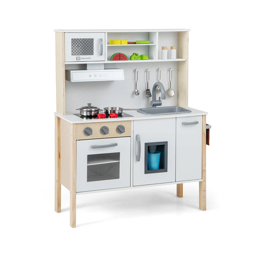 Wooden Pretend Play Kitchen Set, White