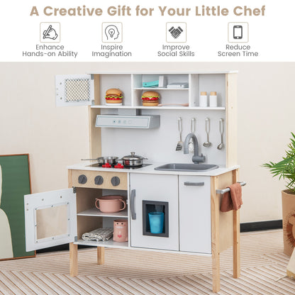 Wooden Pretend Play Kitchen Set, White Play Kitchen Sets at Gallery Canada