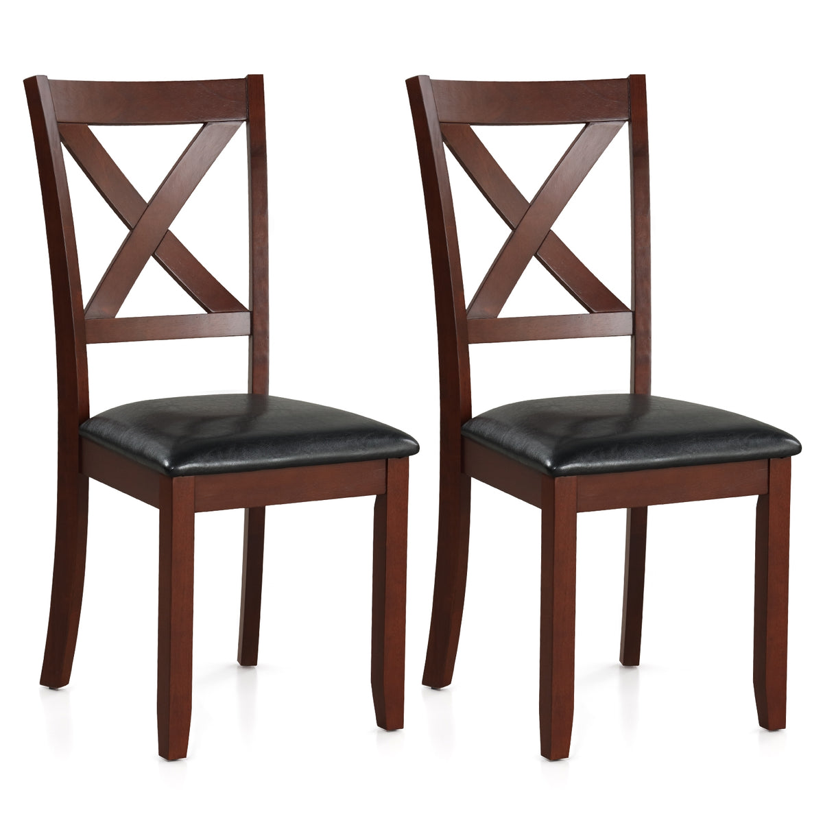 Wooden Kitchen Dining Chair Set, 2 Pack, Padded Seat, Black Dining Chairs at Gallery Canada
