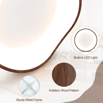 24W Modern LED Ceiling Light, Wood Pattern Metal Frame, Brown Ceiling Lights at Gallery Canada