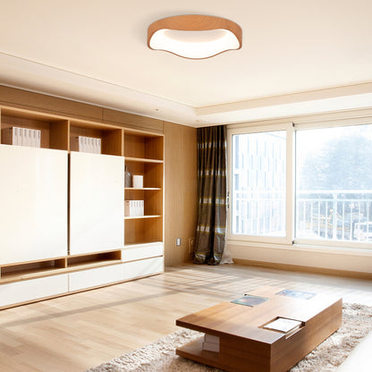 Modern LED Ceiling Light, Wood Pattern, Metal Frame, Natural Ceiling Lights at Gallery Canada