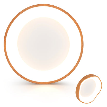 Modern LED Ceiling Light, Wood Pattern, Metal Frame, Natural Ceiling Lights Natural at Gallery Canada