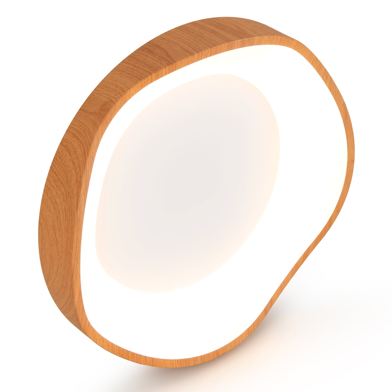 Modern LED Ceiling Light, Wood Pattern, Metal Frame, Natural Ceiling Lights at Gallery Canada