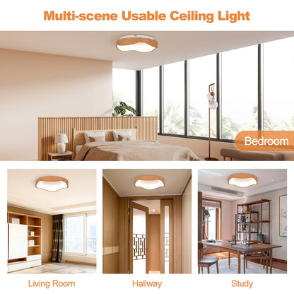 Modern LED Ceiling Light, Wood Pattern, Metal Frame, Natural Ceiling Lights at Gallery Canada
