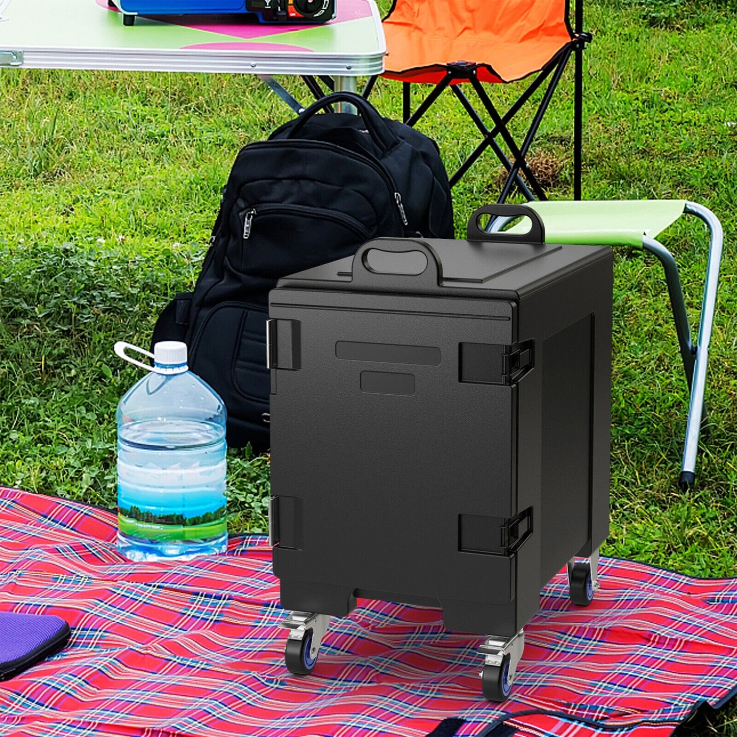 81 Quart Insulated Food Pan Carrier, Stackable, Black Food Warmers & Burners at Gallery Canada