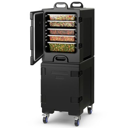 81 Quart Insulated Food Pan Carrier, Stackable, Black Food Warmers & Burners Black at Gallery Canada