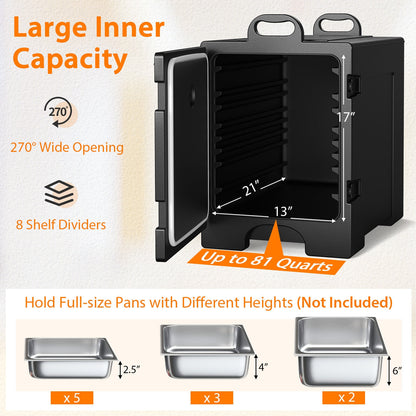 81 Quart Insulated Food Pan Carrier, Stackable, Black Food Warmers & Burners at Gallery Canada