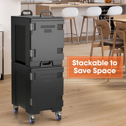 81 Quart Insulated Food Pan Carrier, Stackable, Black Food Warmers & Burners at Gallery Canada