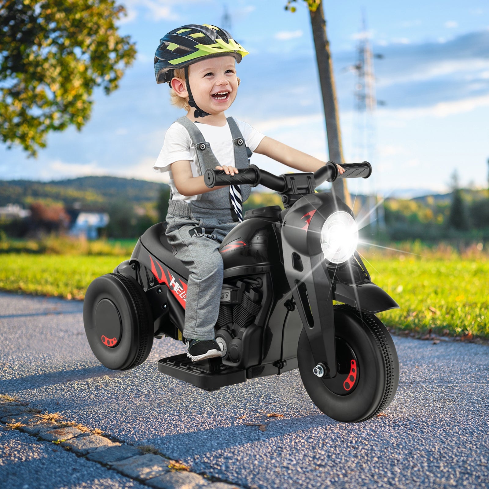Kids Electric Motorcycle, 6V, Bubble Maker, Music, Black Powered Ride On Toys at Gallery Canada