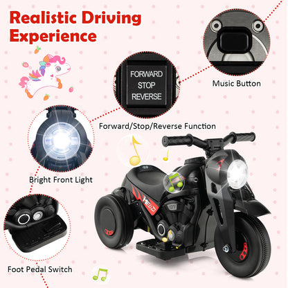 Kids Electric Motorcycle, 6V, Bubble Maker, Music, Black Powered Ride On Toys at Gallery Canada