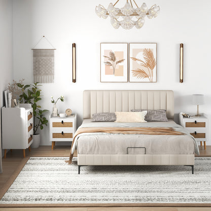 Modern End Table, 2 Rattan Drawers, White End & Side Tables at Gallery Canada