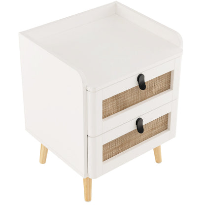 Modern End Table, 2 Rattan Drawers, White End & Side Tables at Gallery Canada