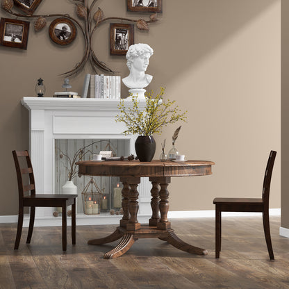 Wood Dining Chairs, Set of 2, Solid Rubber Wood Legs, Brown Dining Chairs at Gallery Canada