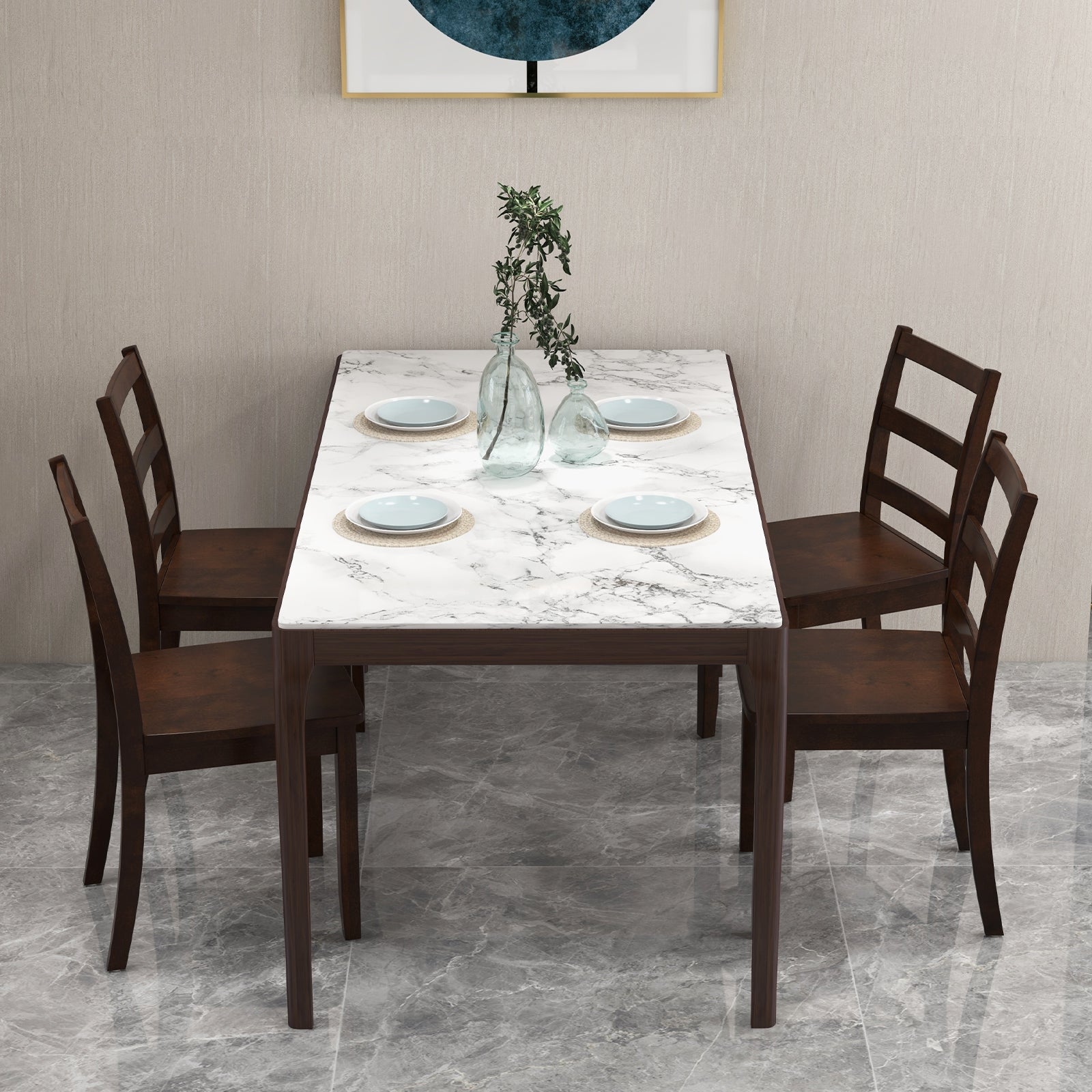 Wood Dining Chairs, Set of 2, Solid Rubber Wood Legs, Brown Dining Chairs at Gallery Canada