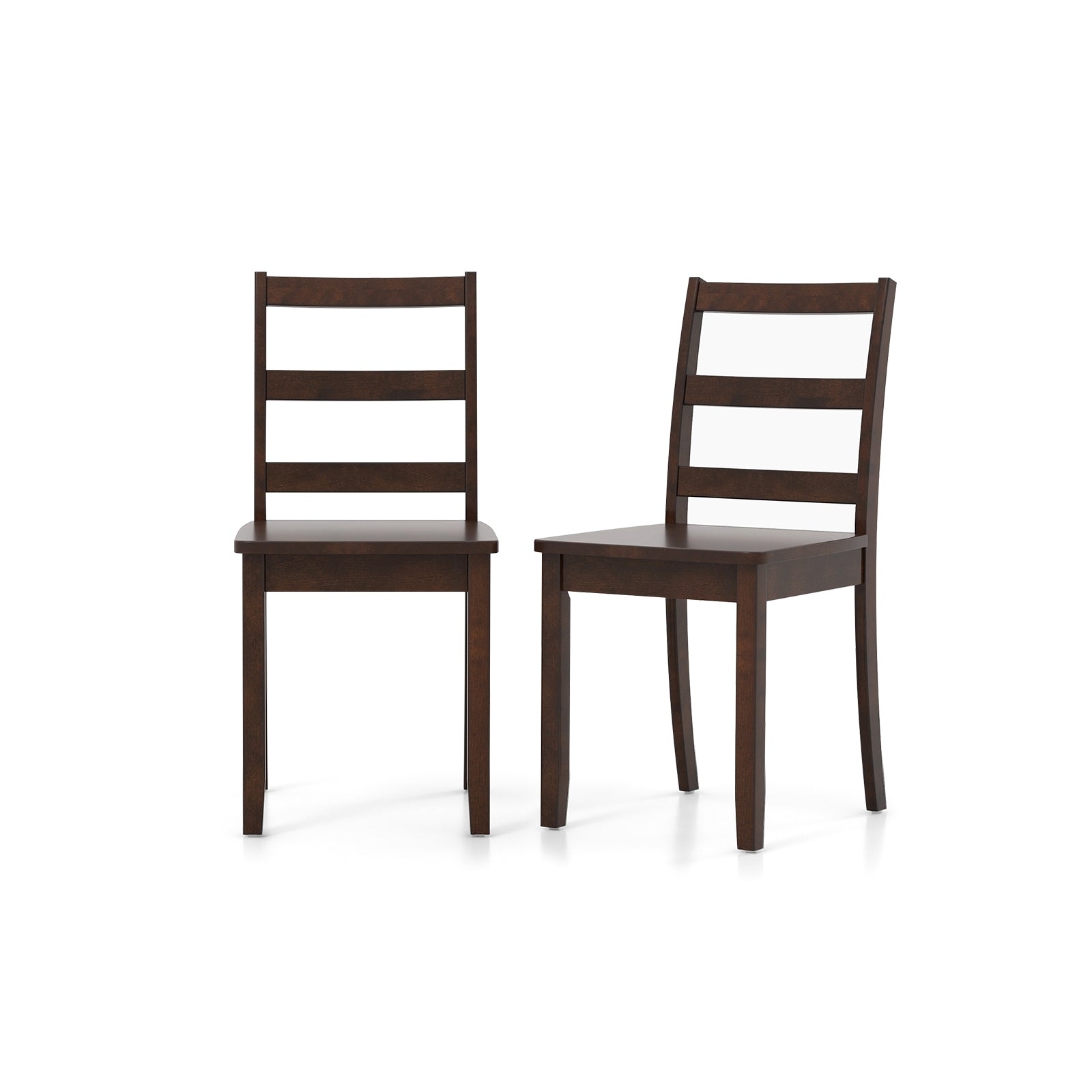 Wood Dining Chairs, Set of 2, Solid Rubber Wood Legs, Brown Dining Chairs Brown at Gallery Canada
