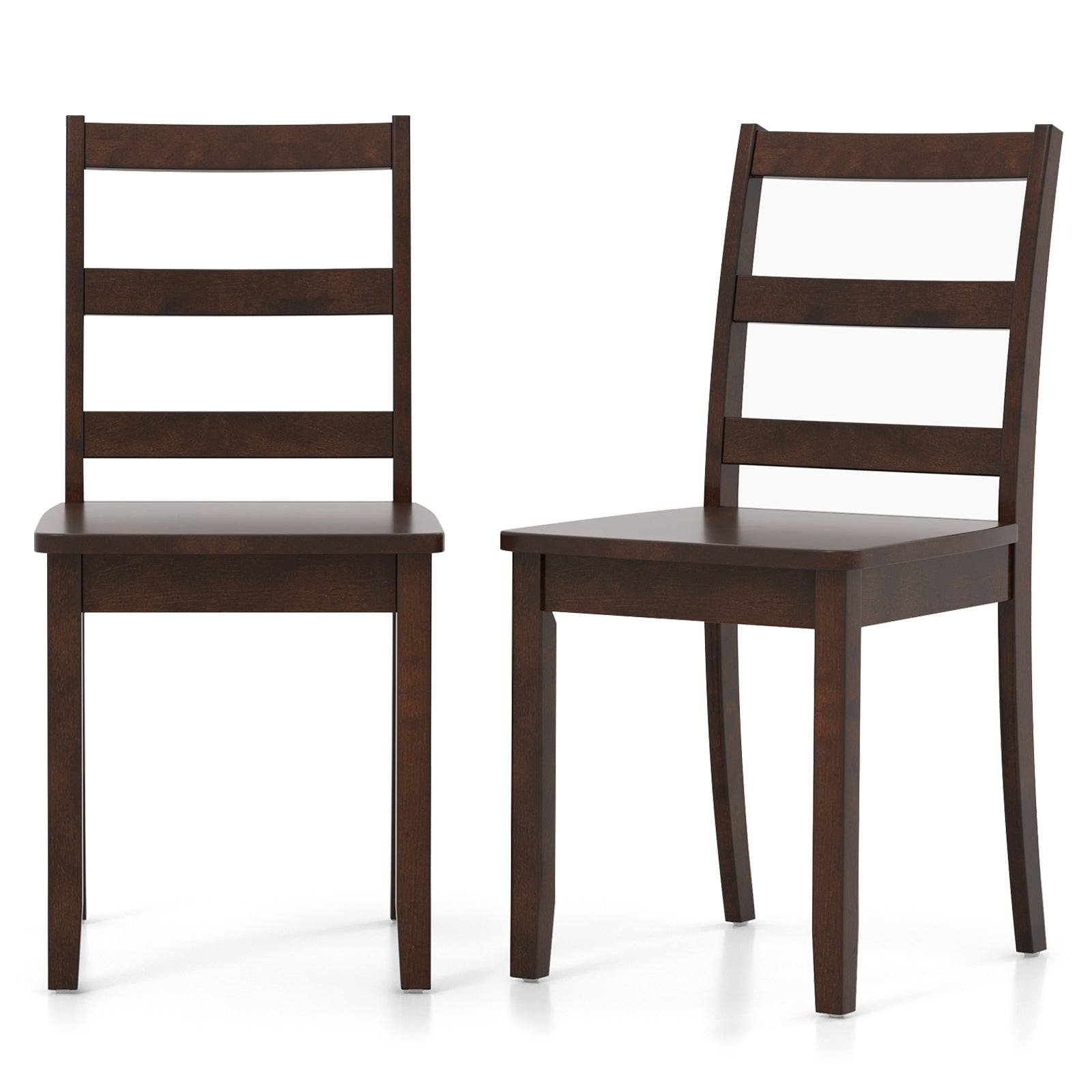 Wood Dining Chairs, Set of 2, Solid Rubber Wood Legs, Brown Dining Chairs at Gallery Canada