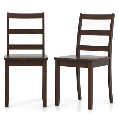 Wood Dining Chairs, Set of 2, Solid Rubber Wood Legs, Brown Dining Chairs at Gallery Canada