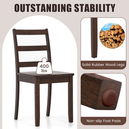 Wood Dining Chairs, Set of 2, Solid Rubber Wood Legs, Brown Dining Chairs at Gallery Canada