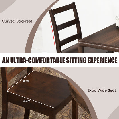 Wood Dining Chairs, Set of 2, Solid Rubber Wood Legs, Brown Dining Chairs at Gallery Canada