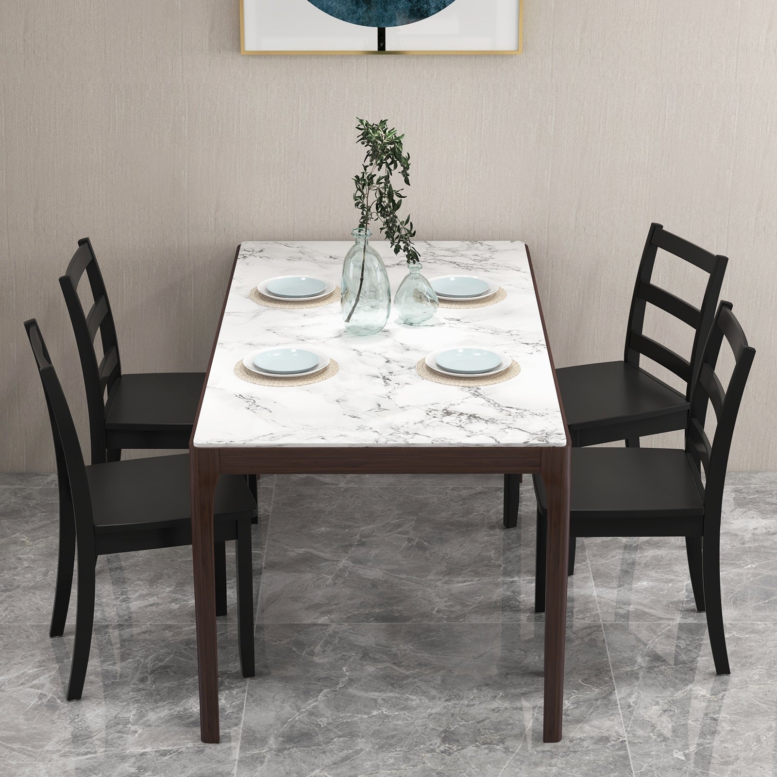 Set Of 2 Wood Dining Chairs, Solid Rubber Wood Legs, Black Dining Chairs at Gallery Canada