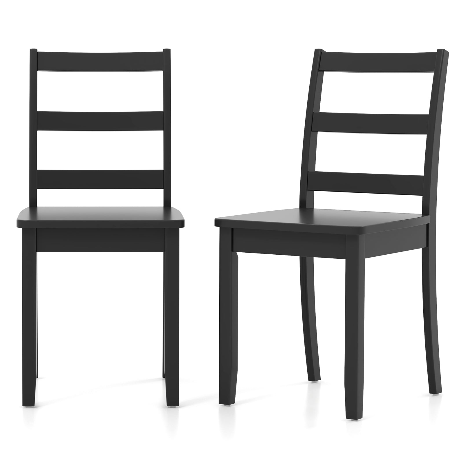 Set Of 2 Wood Dining Chairs, Solid Rubber Wood Legs, Black Dining Chairs at Gallery Canada