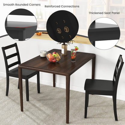 Set Of 2 Wood Dining Chairs, Solid Rubber Wood Legs, Black Dining Chairs at Gallery Canada