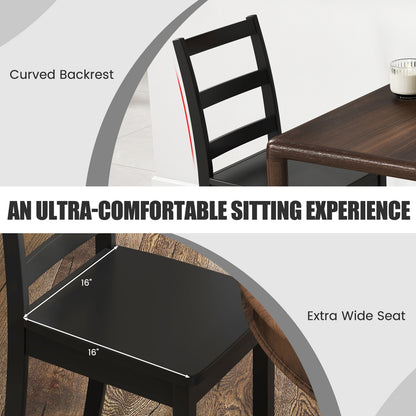 Set Of 2 Wood Dining Chairs, Solid Rubber Wood Legs, Black Dining Chairs at Gallery Canada