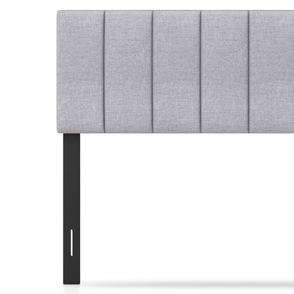 Linen Upholstered Headboard, Solid Wood Legs, Adjustable Width, Gray Headboards at Gallery Canada