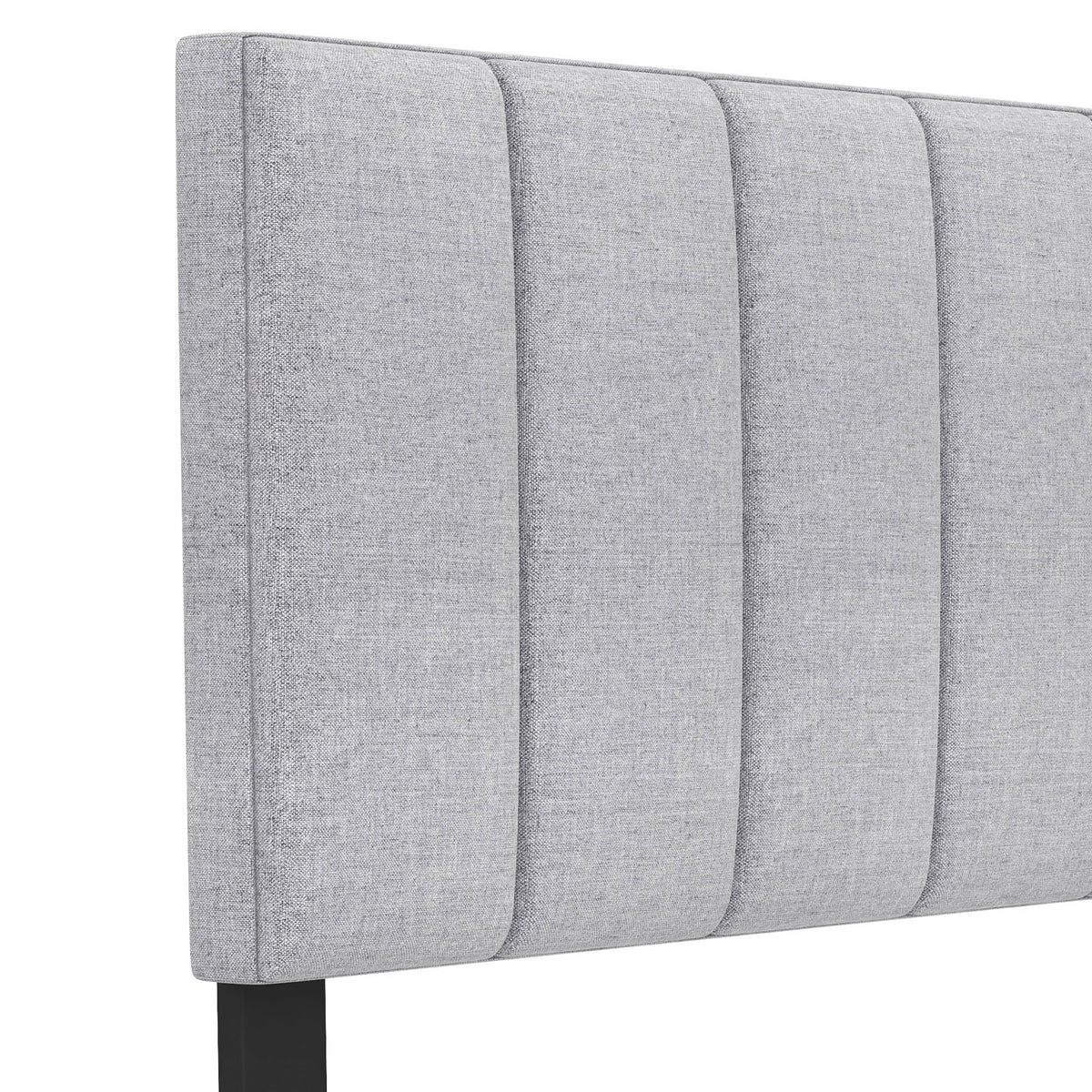 Linen Upholstered Headboard, Solid Wood Legs, Adjustable Width, Gray Headboards at Gallery Canada