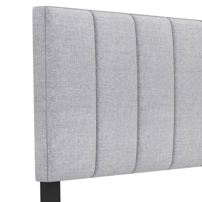 Linen Upholstered Headboard, Solid Wood Legs, Adjustable Width, Gray Headboards at Gallery Canada