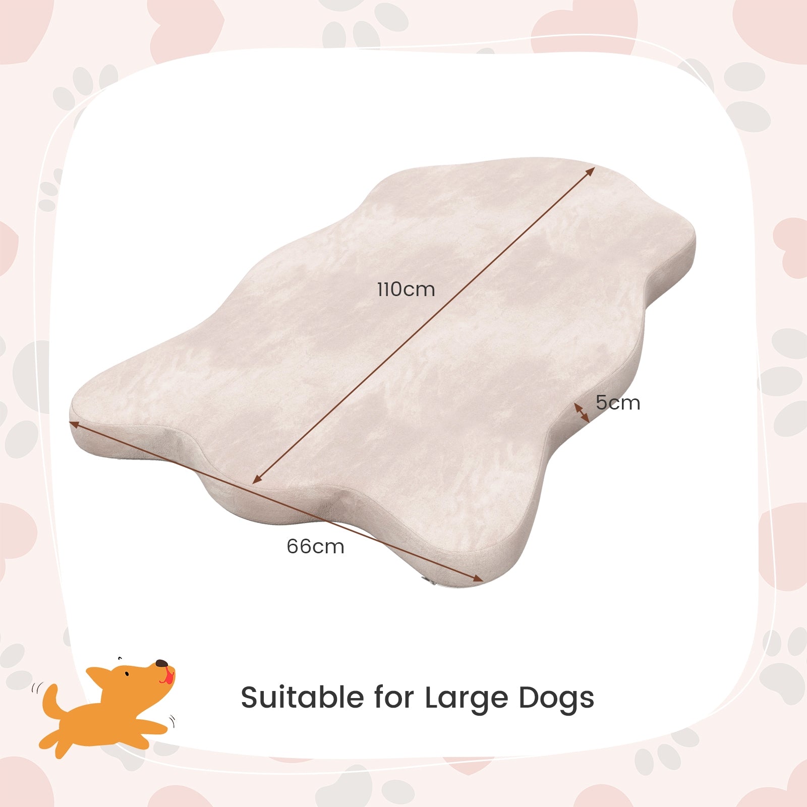 Orthopedic Dog Bed, Memory Foam, Large, Beige Dog Supplies at Gallery Canada