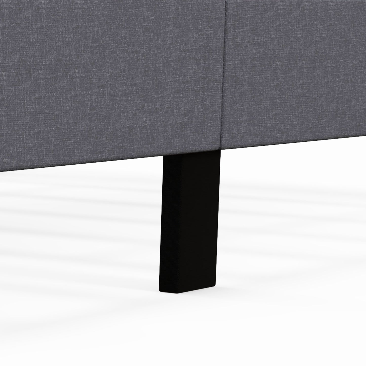 Queen Size Upholstered Platform Bed, Button Tufted Wingback Headboard, Gray Simple Bed Frame at Gallery Canada