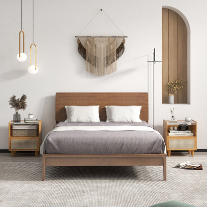 Bamboo Rattan Nightstand With Drawer, Natural Nightstands at Gallery Canada