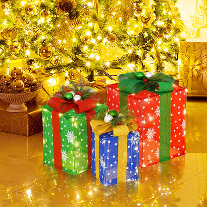 3 PCS Christmas Lighted Gift Boxes, 52 LED Lights, Multicolor Christmas at Gallery Canada