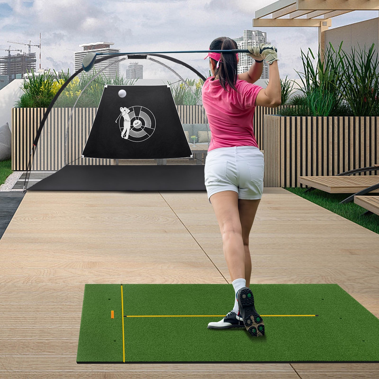 5x3 Ft Artificial Turf Practice Mat, 32mm, Green Golf at Gallery Canada