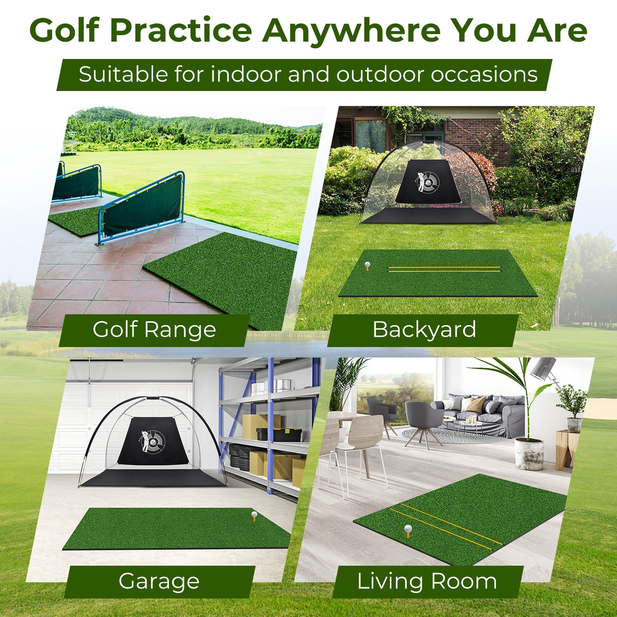 5x3 Ft Artificial Turf Practice Mat, 32mm, Green Golf at Gallery Canada