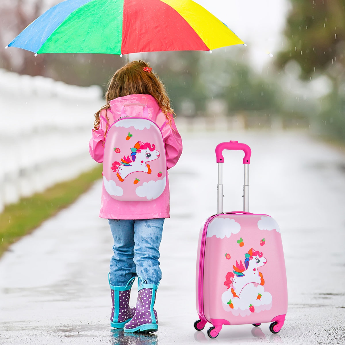 Kids Carry-On Luggage Set, 2 Pieces, 12 Inch Backpack, Multicolor Kids Luggage at Gallery Canada