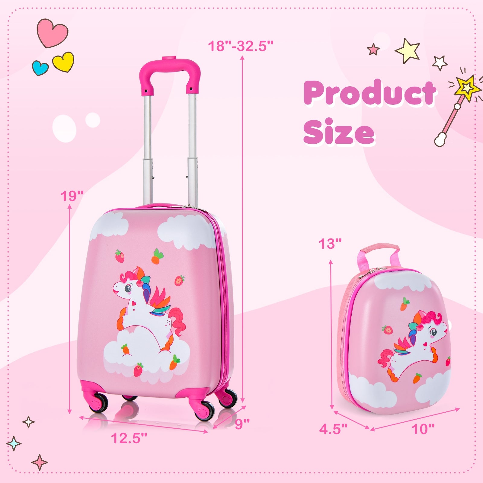 Kids Carry-On Luggage Set, 2 Pieces, 12 Inch Backpack, Multicolor Kids Luggage at Gallery Canada