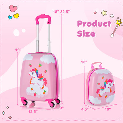 Kids Carry-On Luggage Set, 2 Pieces, 12 Inch Backpack, Multicolor Kids Luggage at Gallery Canada