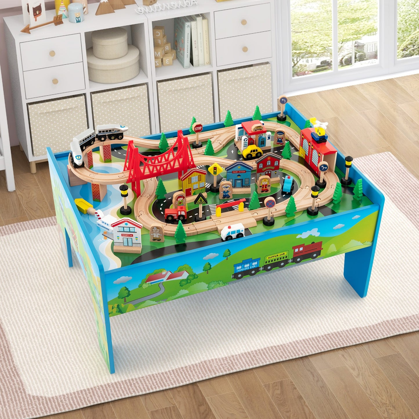 80-Piece Wooden Train Set With Table Learning Toys at Gallery Canada