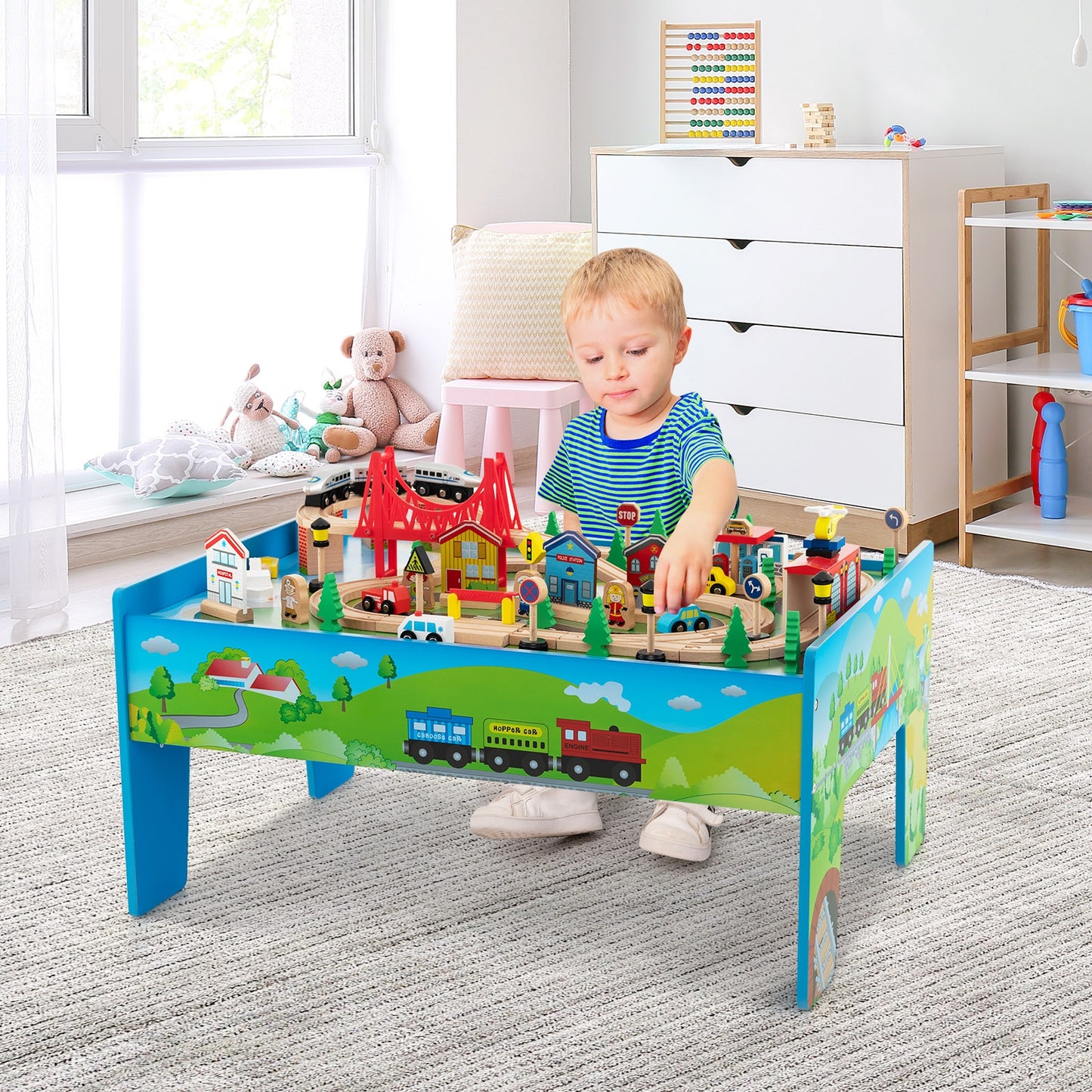80-Piece Wooden Train Set With Table Learning Toys at Gallery Canada