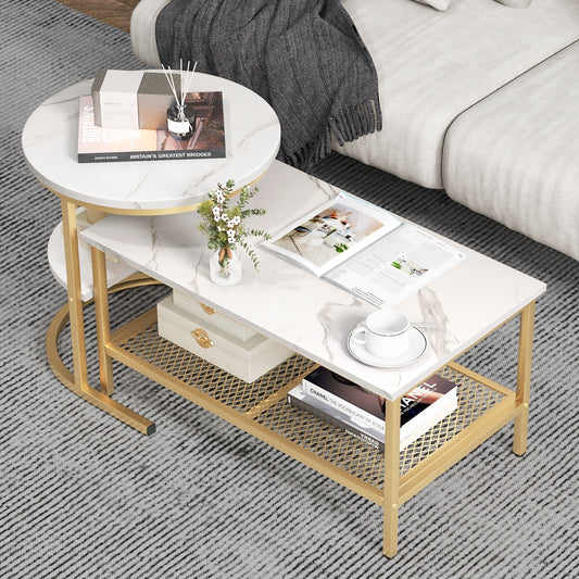 Nesting Coffee Table Set, 2 Piece, Golden Coffee Tables Golden at Gallery Canada